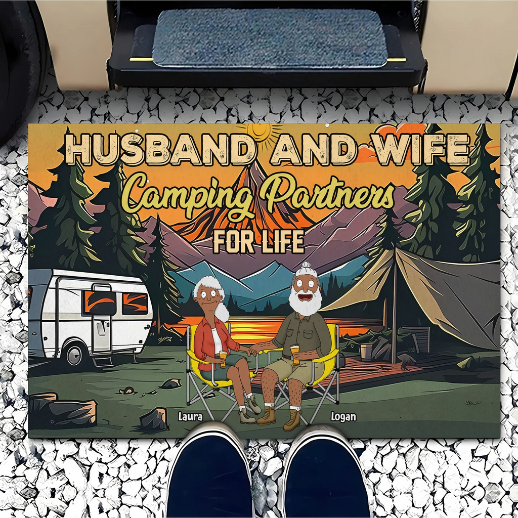 Personalized Camping Doormat for Couples | Unique Anniversary Gift