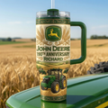 Personalized 40oz Green Tractor Tumbler Gift for Dad, Grandpa