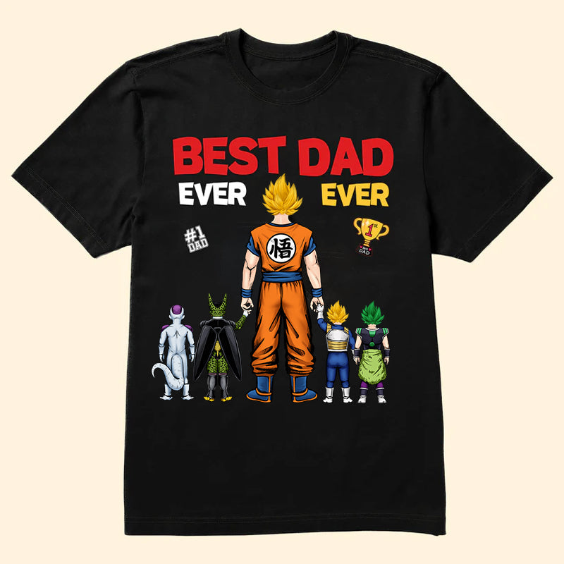 Personalized Best Dad Ever Graphic T-Shirt Custom Gift for Dad Cotton Apparel GradoCreations