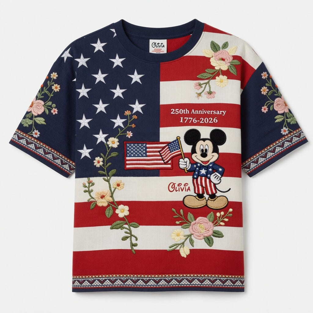 Personalized Independence Day AOP Shirt with Mickey Mouse Gift for Movie Fans