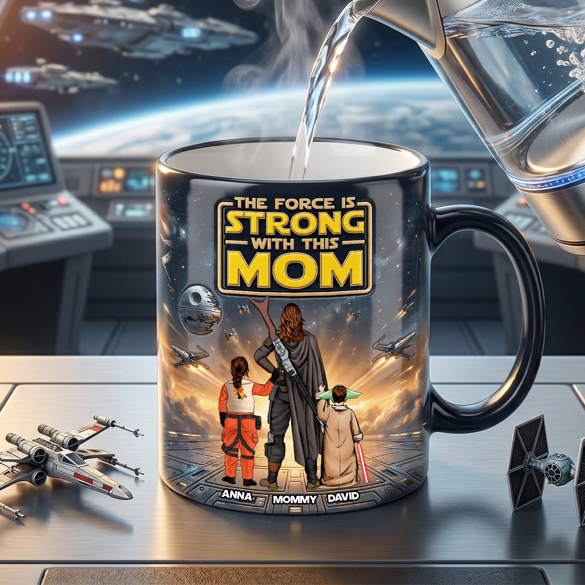 Personalized Color Changing Mug for Mom - Star Wars Theme Gift