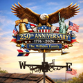 Personalized Eagle American Flag Weather Vane Gift for Patriotic Family