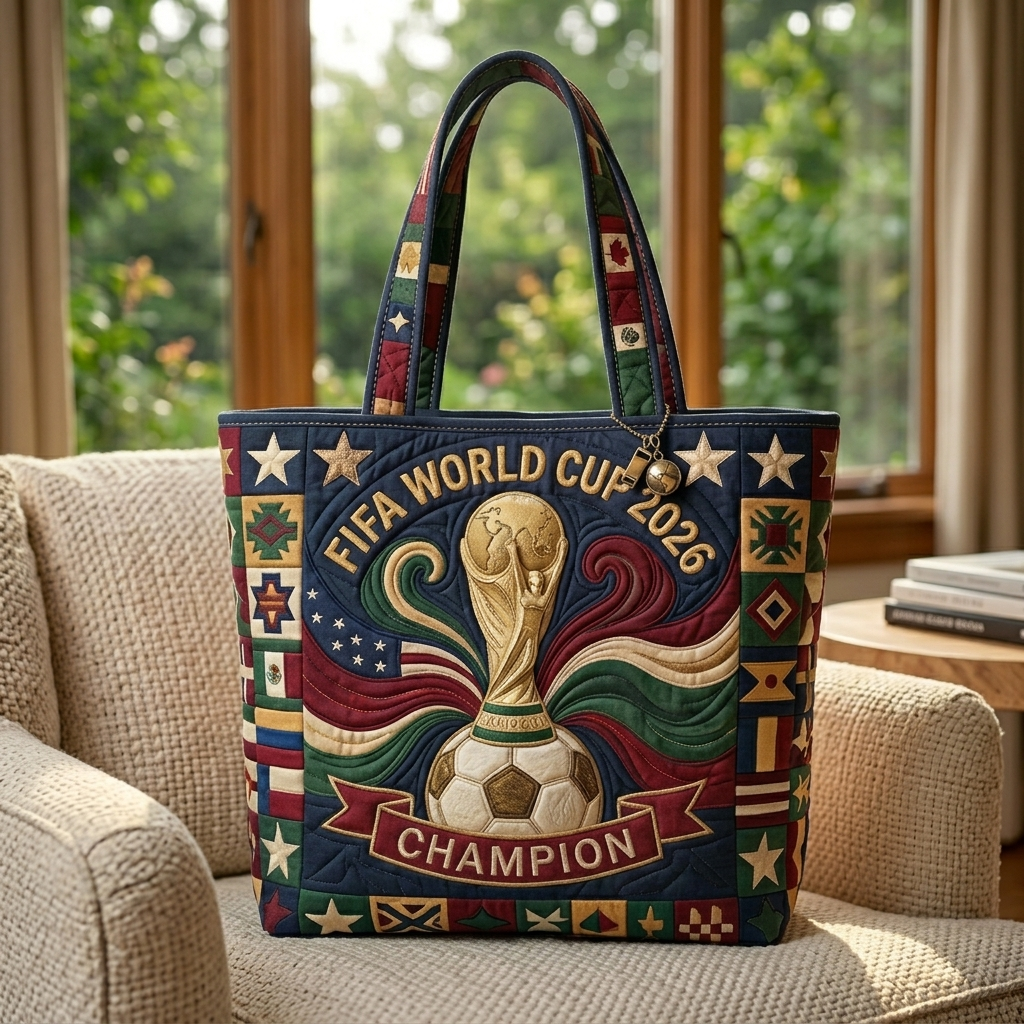 Personalized FIFA World Cup 2026 Quilted Tote Bag Gift for Fans