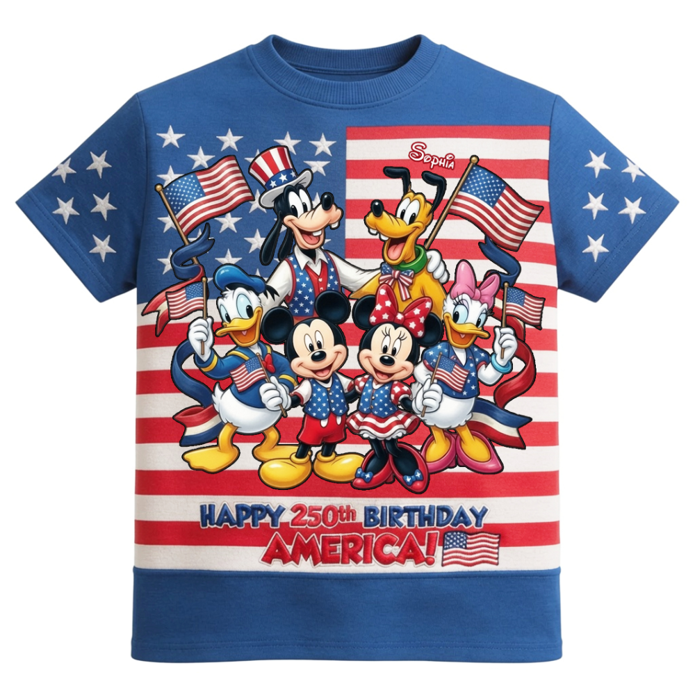 Personalized Mickey Mouse Independence Day Shirt | USA 250th Anniversary Gift