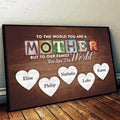 Personalized Mother Canvas Art Custom Name Gift for Mom, Grandma
