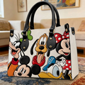 Personalized Leather Bag with Disney Characters for Her Gift