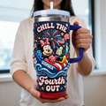 Personalized 40 oz Tumbler with Handle Chill The 4th of July Gift for Movie Fans