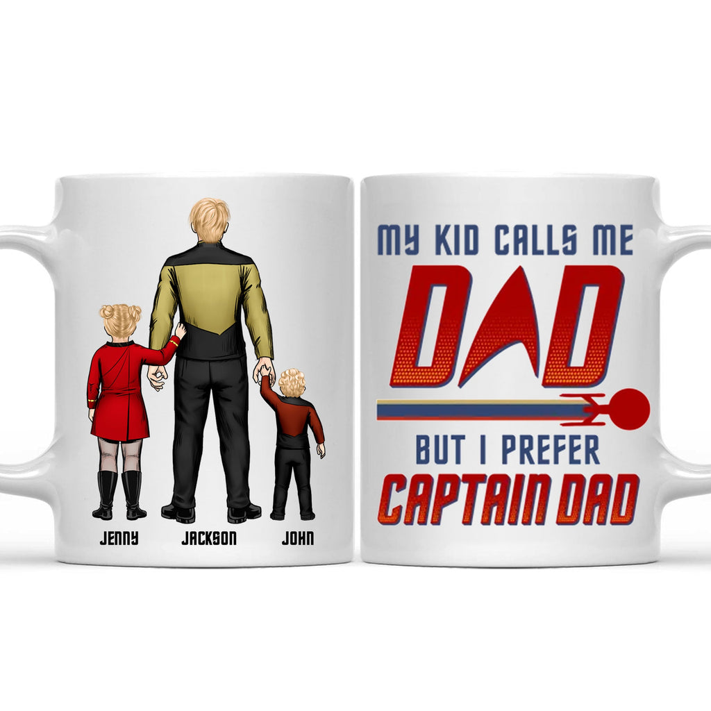 Personalized Captain Dad Mug Custom Name Gift for Him