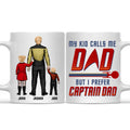 Personalized Captain Dad Mug Custom Name Gift for Him