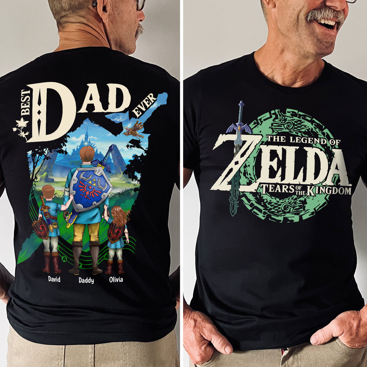 Personalized Best Dad Ever T-Shirt Custom Name Gift for Dad