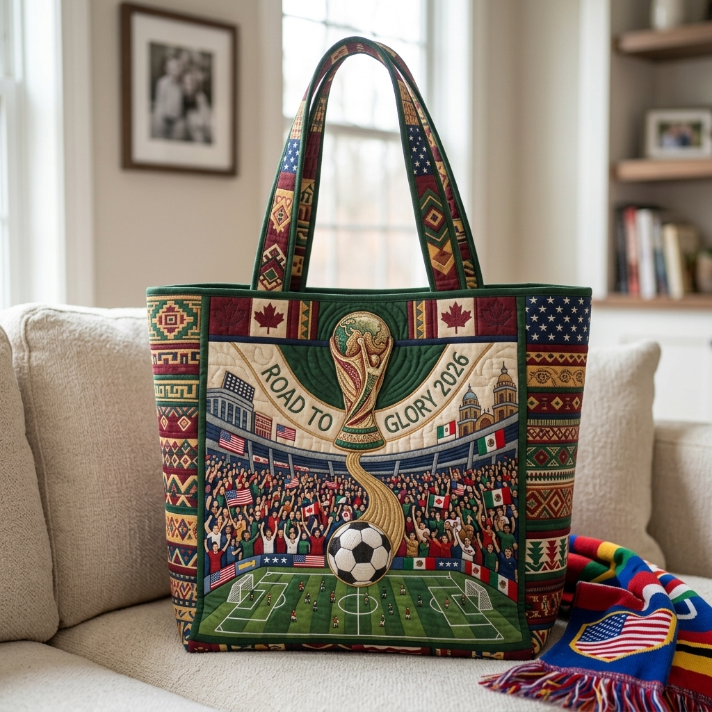 Quilted Tote Bag for Soccer Fans | World Cup 2026 Gift