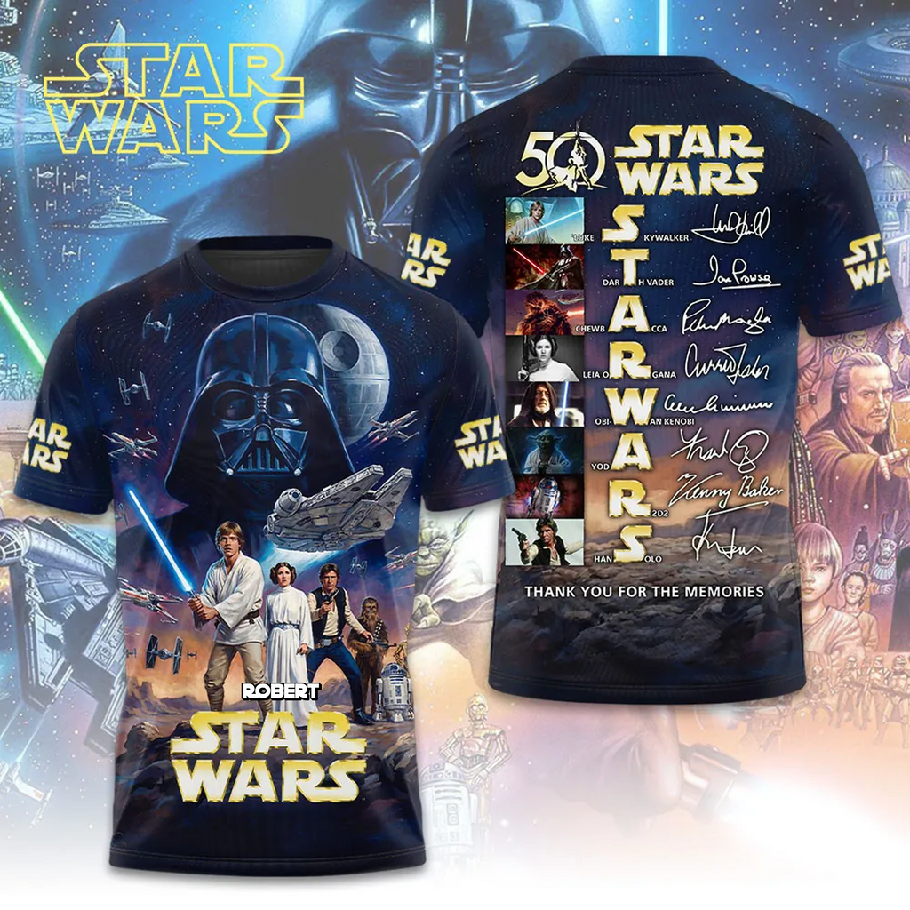 Personalized Star Wars 50th Anniversary All Over Shirt Gift for Movie Fans