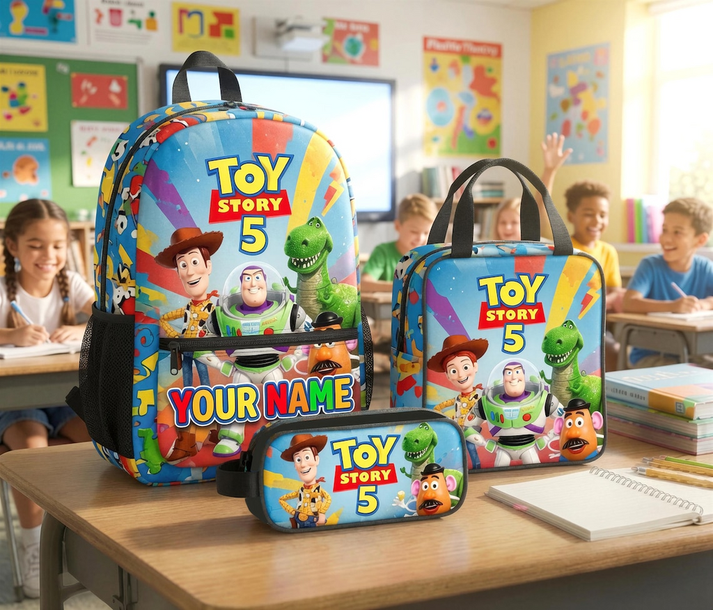 Personalized Toy Story 5 Backpack Set for Kids - Back to School Gift