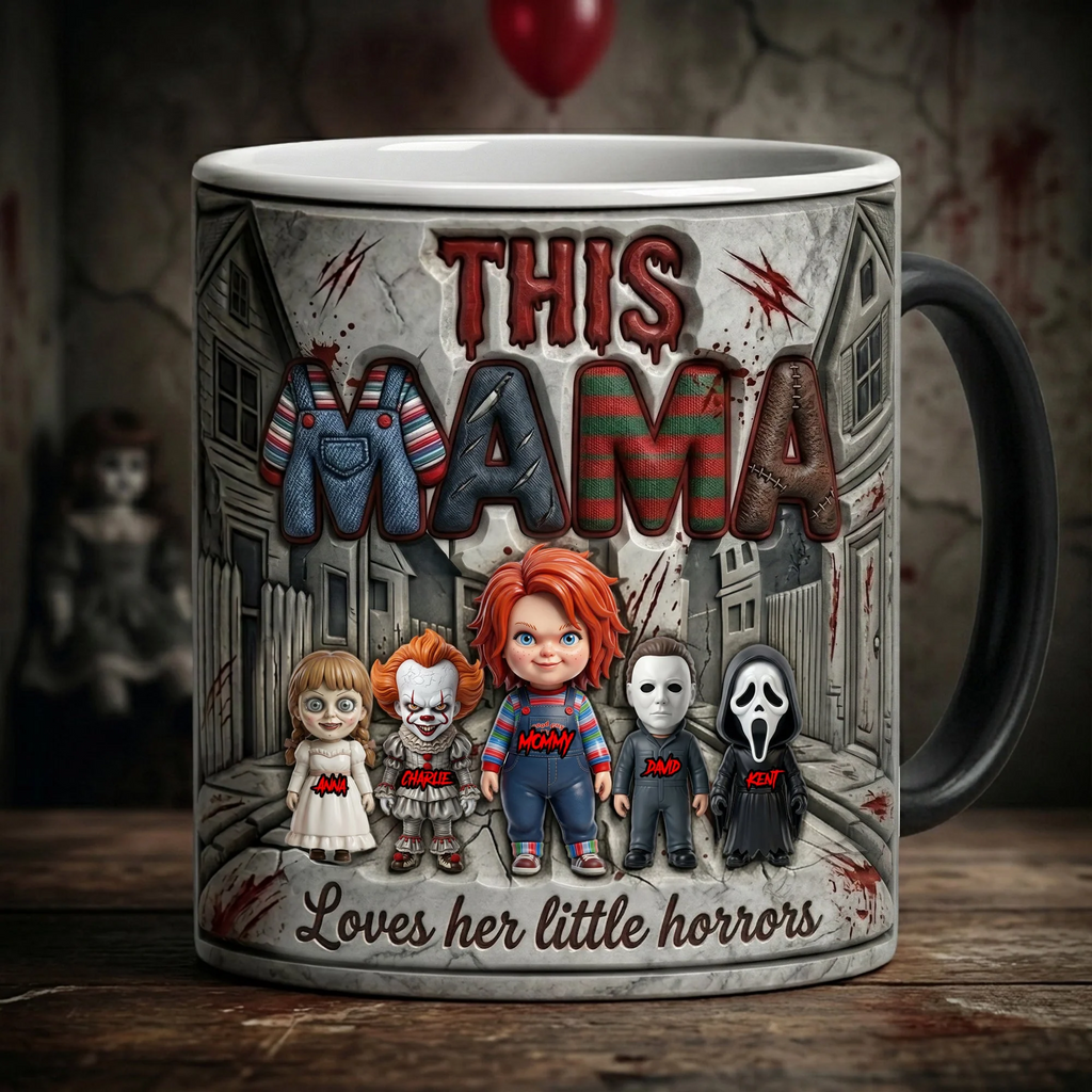 Personalized Black Ceramic Coffee Mug for Mom | Halloween Gift Mug GradoCreations