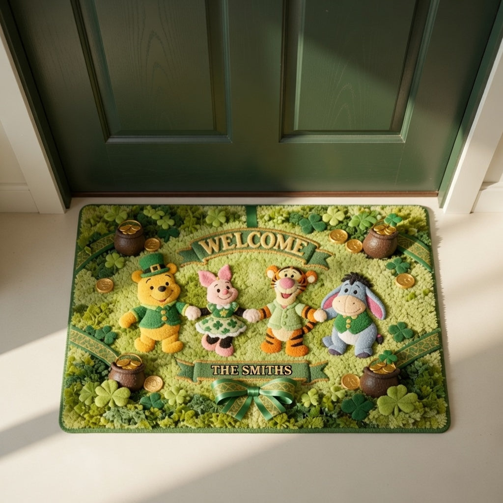 Personalized St. Patrick's Day Door Mat Custom Family Welcome Decor
