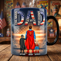Personalized Dad Mug with Superhero Design - Custom Name Gift for Father