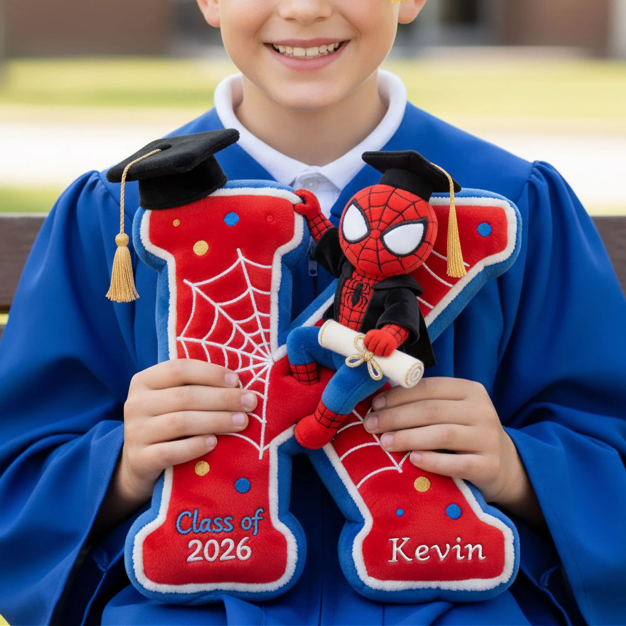 Personalized Superhero Pillow with Custom Name for Kids Graduation Gift Pillow GradoCreations