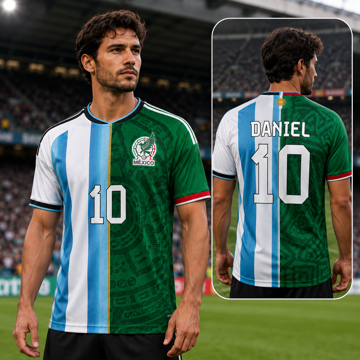 Personalized Soccer Jersey Argentina x Mexico - Gift for Football Fans