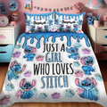 Personalized Stitch Quilt Bedding Set Custom Name Gift for Her Quilted Bedding Set GradoCreations
