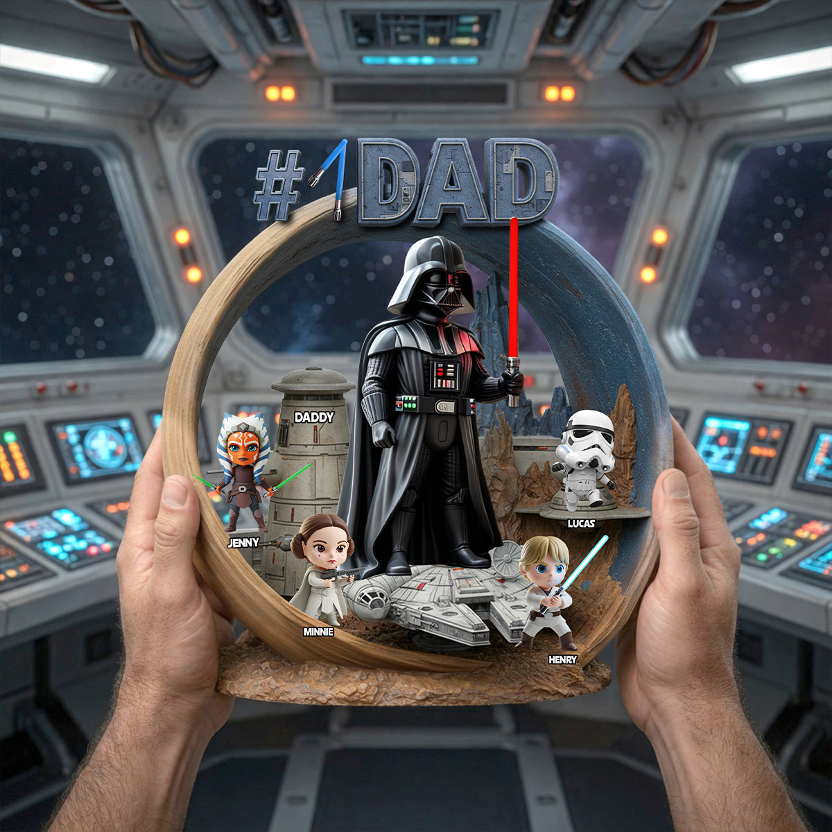 Personalized Galaxy Star Acrylic Plaque Best Dad Ever Gift for Father's Day