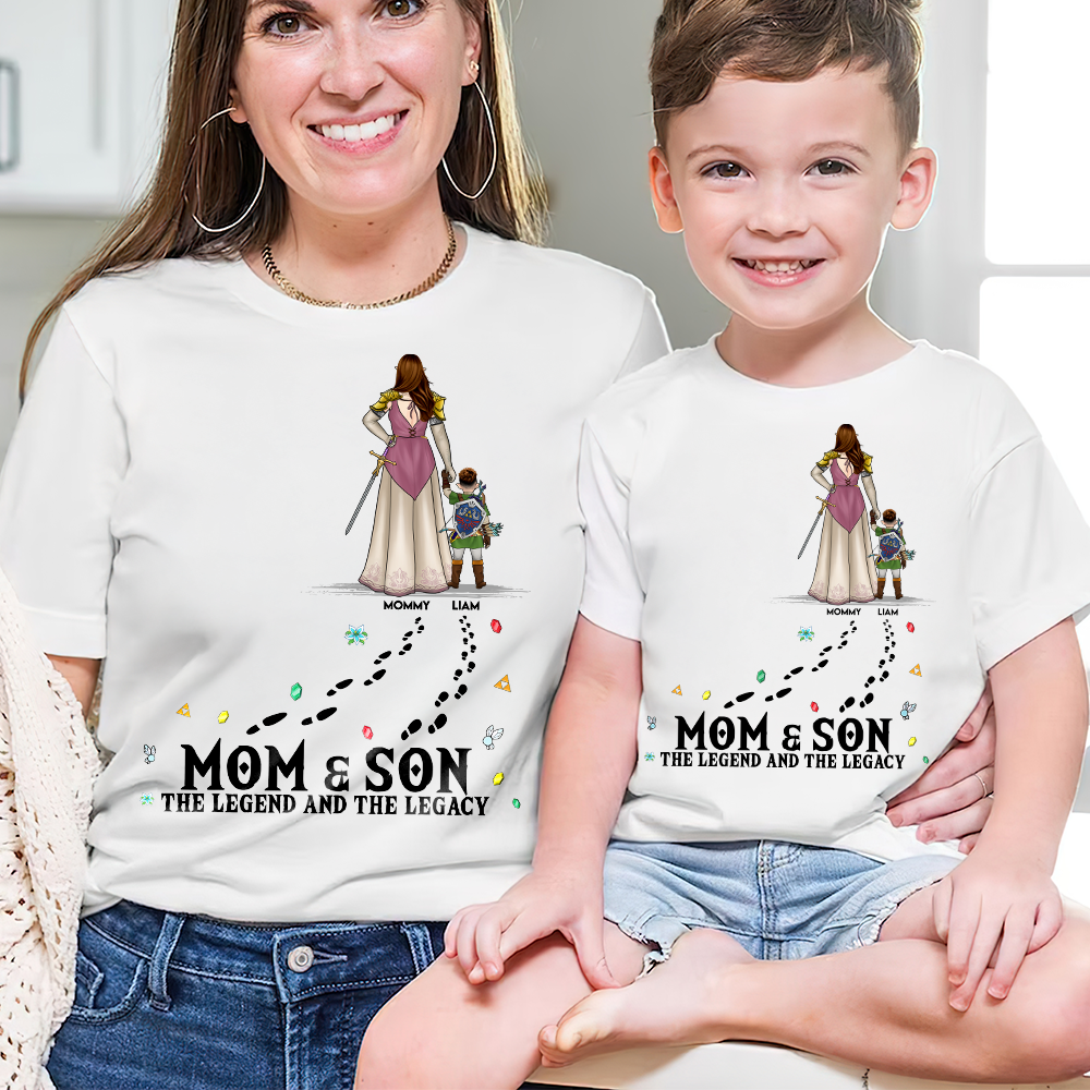 Personalized Mom & Son T-shirt The Legend & The Legacy Gift Cotton Apparel GradoCreations