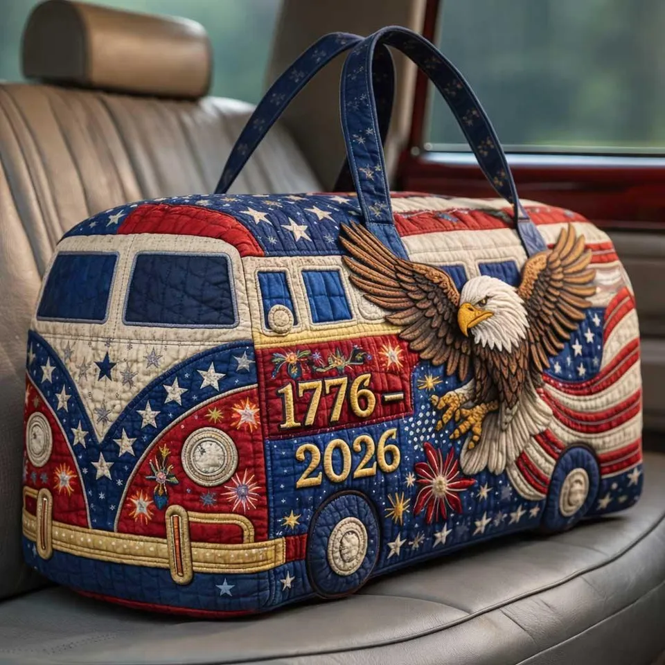 Patriotic Quilted Duffle Bag 250 Years of Freedom Gift