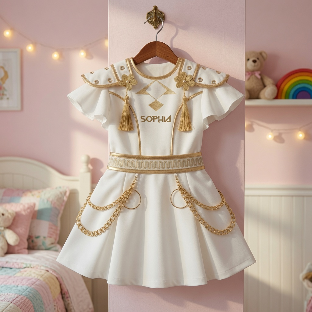 Personalized Fantasy Girl Dress Custom Name Gift for Daughter Kid Dress GradoCreations