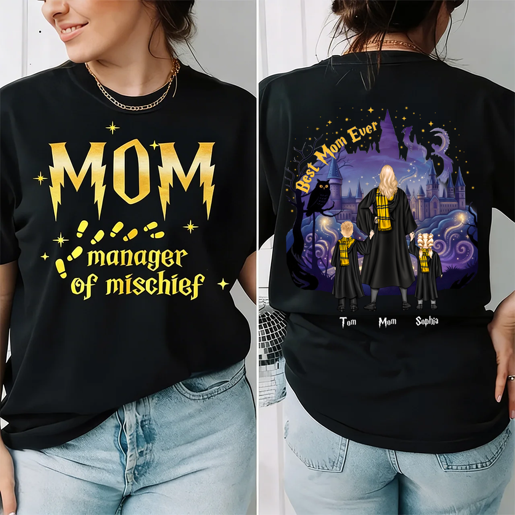 Personalized Best Mom Ever Shirt Custom Name Gift for Mother's Day Cotton Apparel GradoCreations