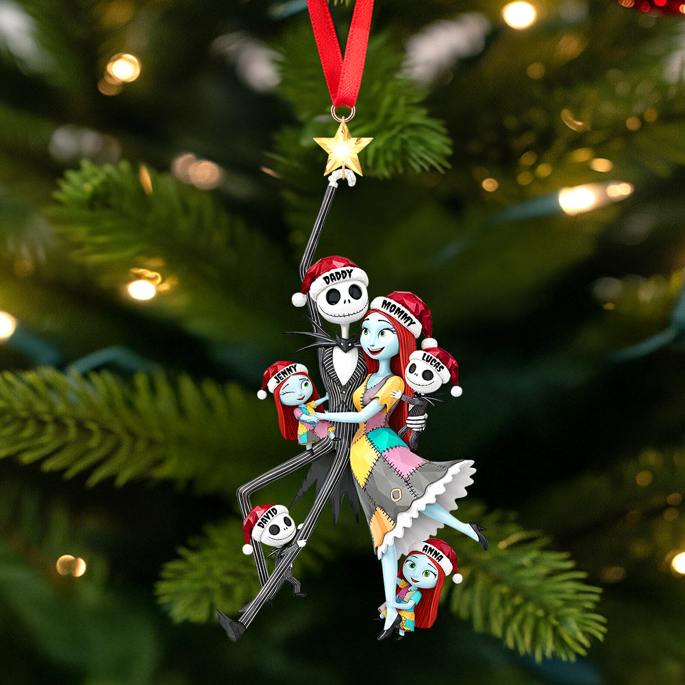Personalized Spooky Family Acrylic Ornament Custom Gift for Christmas Ornament GradoCreations
