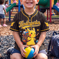 Personalized Kids Baseball Jersey with Pikachu Design for Back to School Gift Kid Baseball Jersey GradoCreations