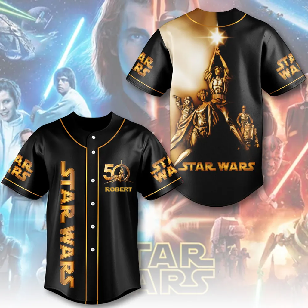 Personalized Star Wars Baseball Jersey Custom Gift for Movie Fans