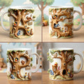 Personalized Cartoon Tree Mug with Custom Names Gift for Kids