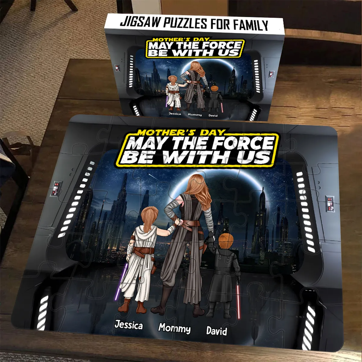 Personalized May The Force Be With Us Puzzle Gift for Mom