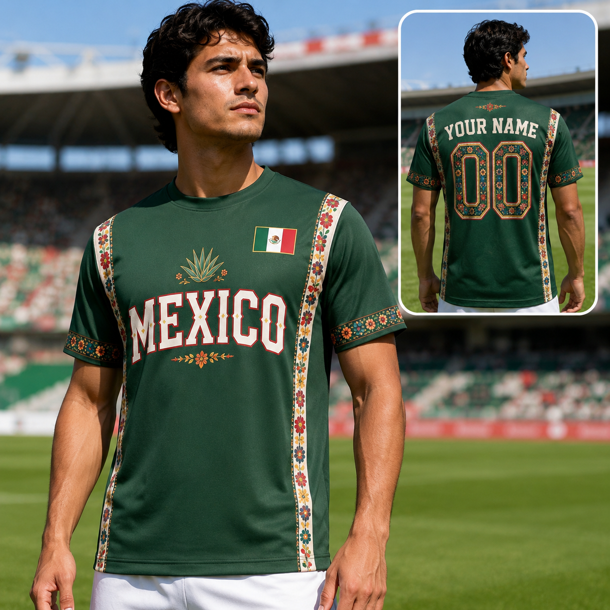 Personalized Mexico Soccer Jersey Custom Name Gift for Football Lovers