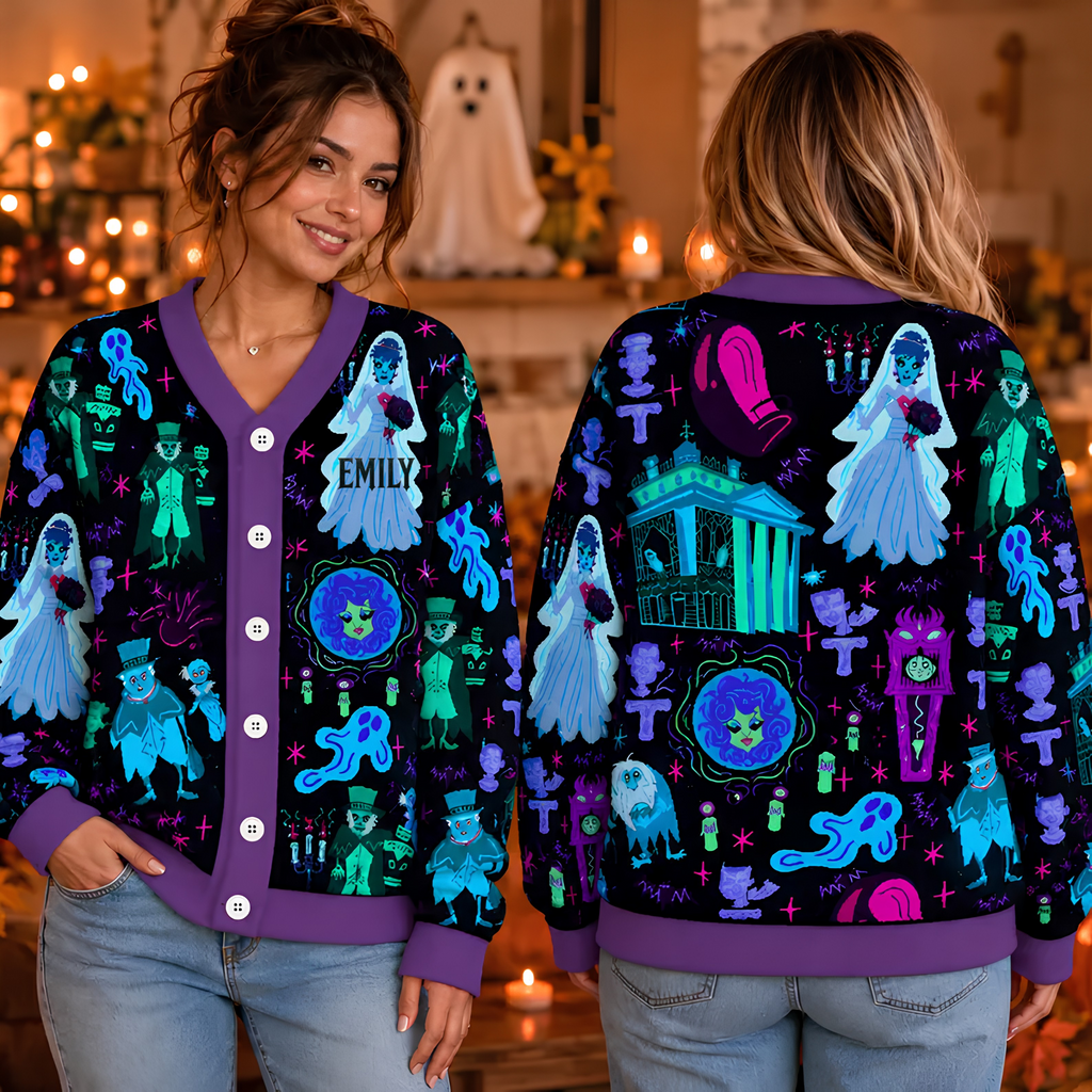 Personalized Spooky Halloween Cardigan Custom Design for Her Cardigan GradoCreations