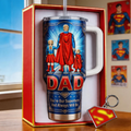Personalized SuperDad Tumbler with Family Design - Gift for Dad