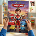 Personalized Custom Photo Puzzle for Kids - Racing Theme Gift Puzzle GradoCreations