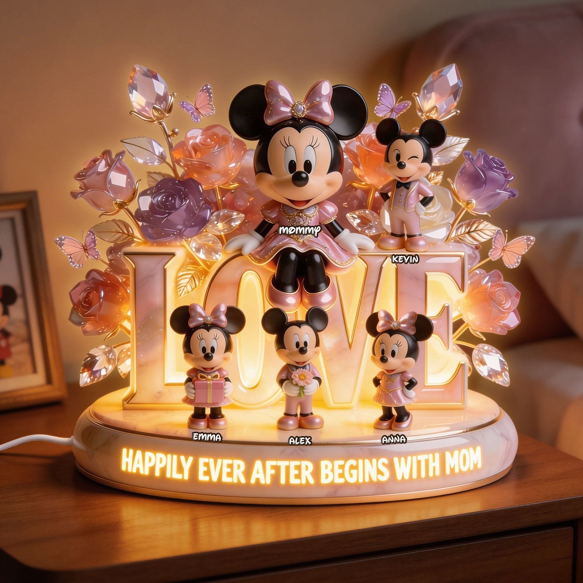 Personalized Acrylic Light Box for Mom | Happily Ever After Gift