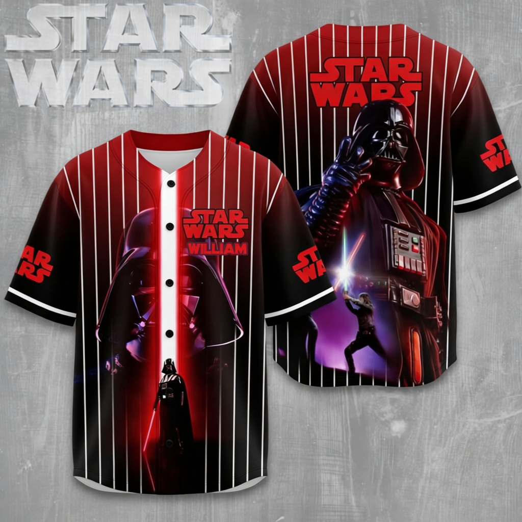 Personalized Star Wars Baseball Jersey Custom Gift for Movie Fans