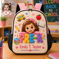 Personalized Pre-K Cartoon Kid Backpack Set with Lunch Bag, Pencil Case & Water Bottle