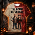 Personalized Halloween AOP T-shirt for Couples | Till Death Do Us Part AOP Tshirt GradoCreations