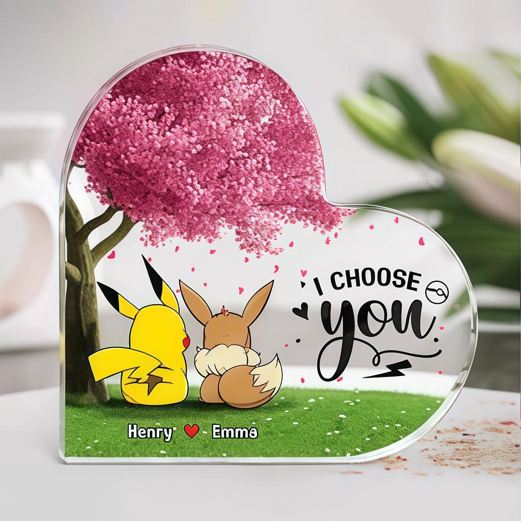 Personalized Heart-Shaped Acrylic Plaque Gift for PoMo Couple
