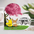 Personalized Heart-Shaped Acrylic Plaque Gift for PoMo Couple