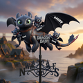 Personalized Dragon Family Weather Vane Custom Gift for Dad