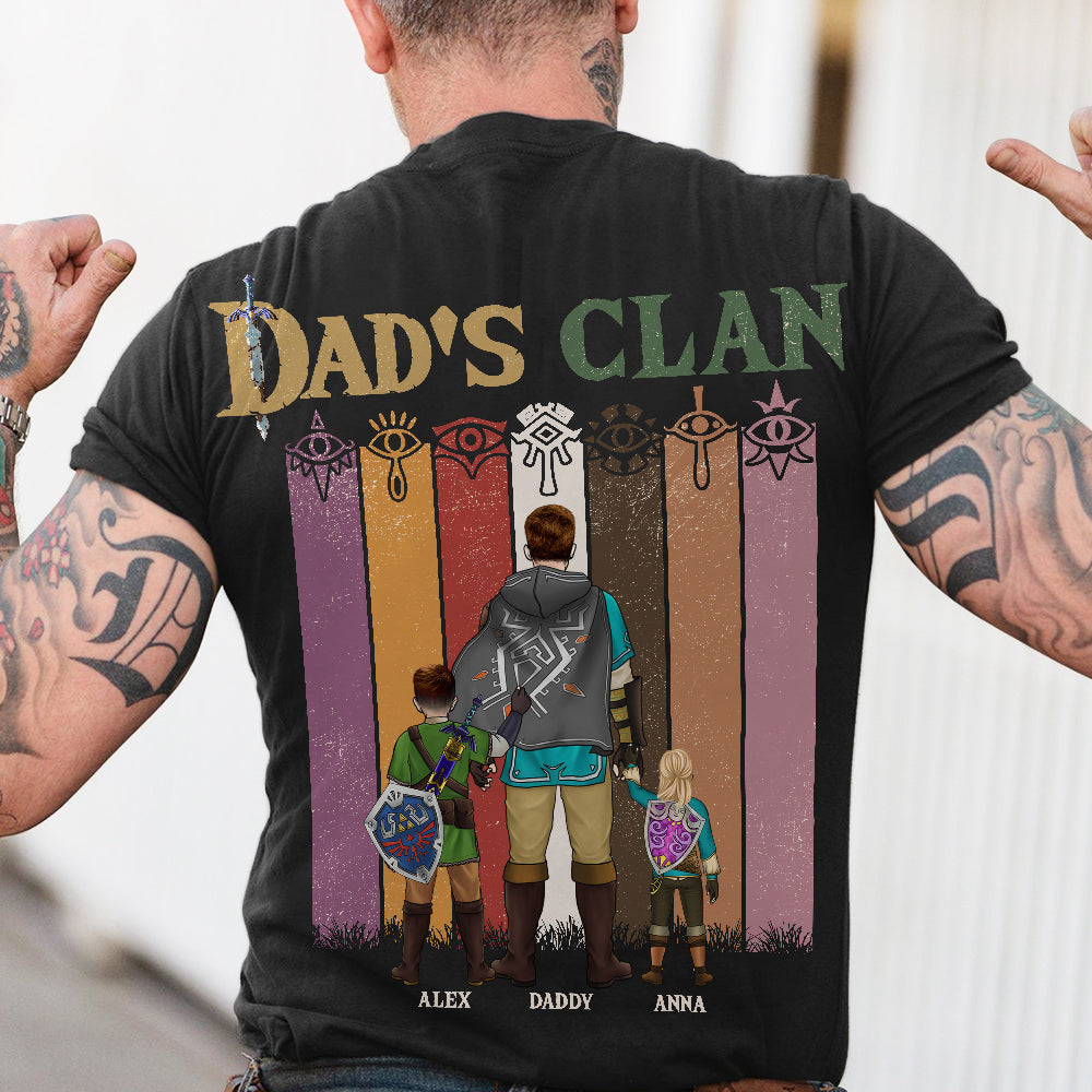 Personalized Zelda Dad's Clan T-shirt Custom Family Gift for Dad