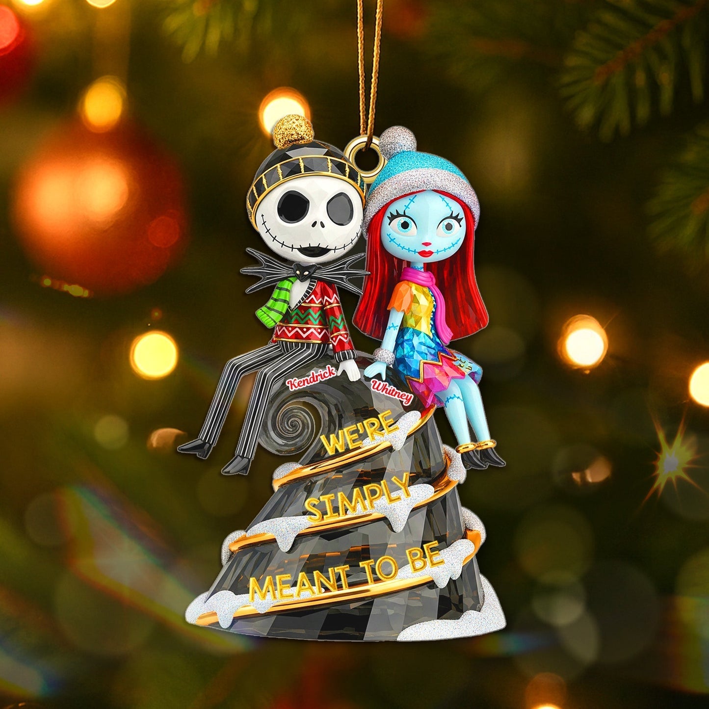 Personalized Spooky Couple Acrylic Ornament Gift for Couples