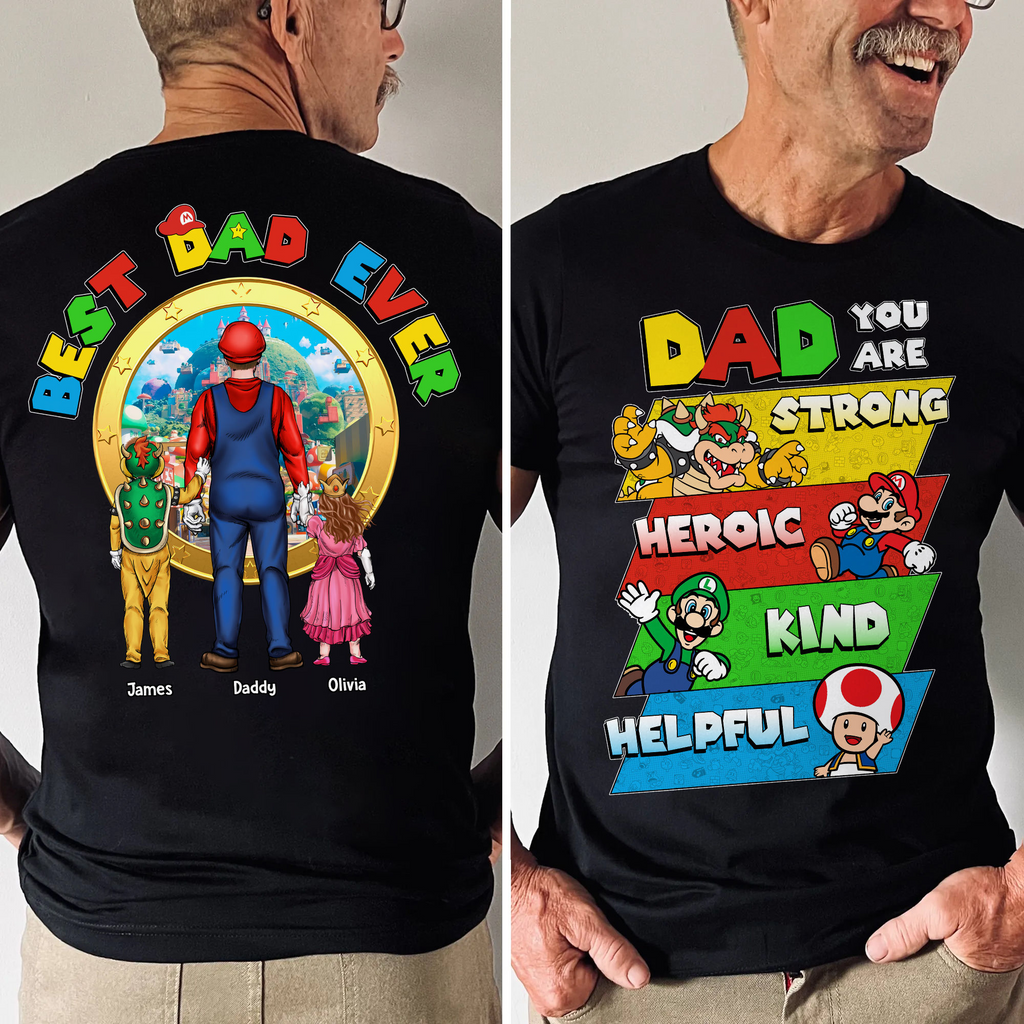 Custom Dad Shirt Best Dad Ever Personalized Gift for Him