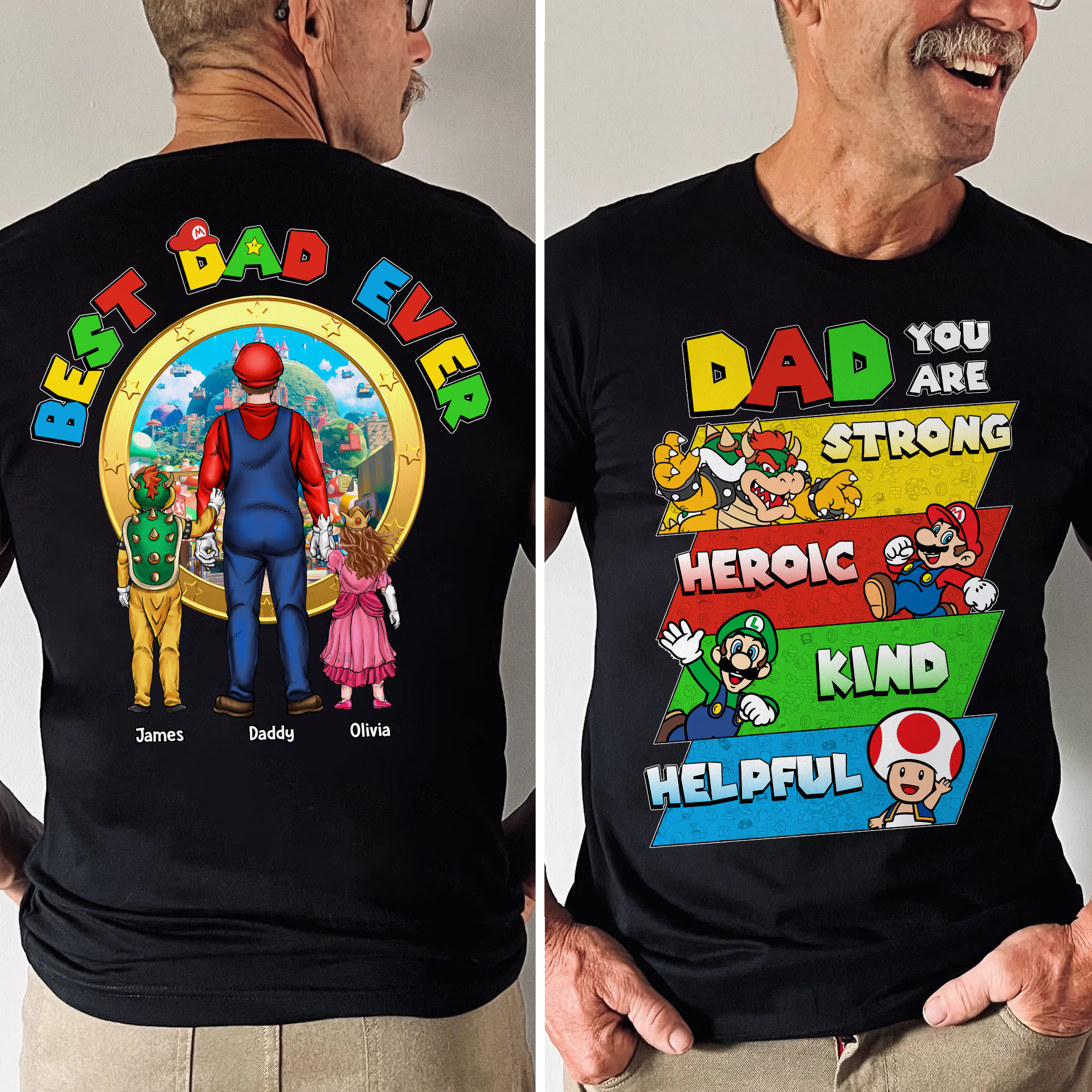 Custom Dad Shirt Best Dad Ever Personalized Gift for Him