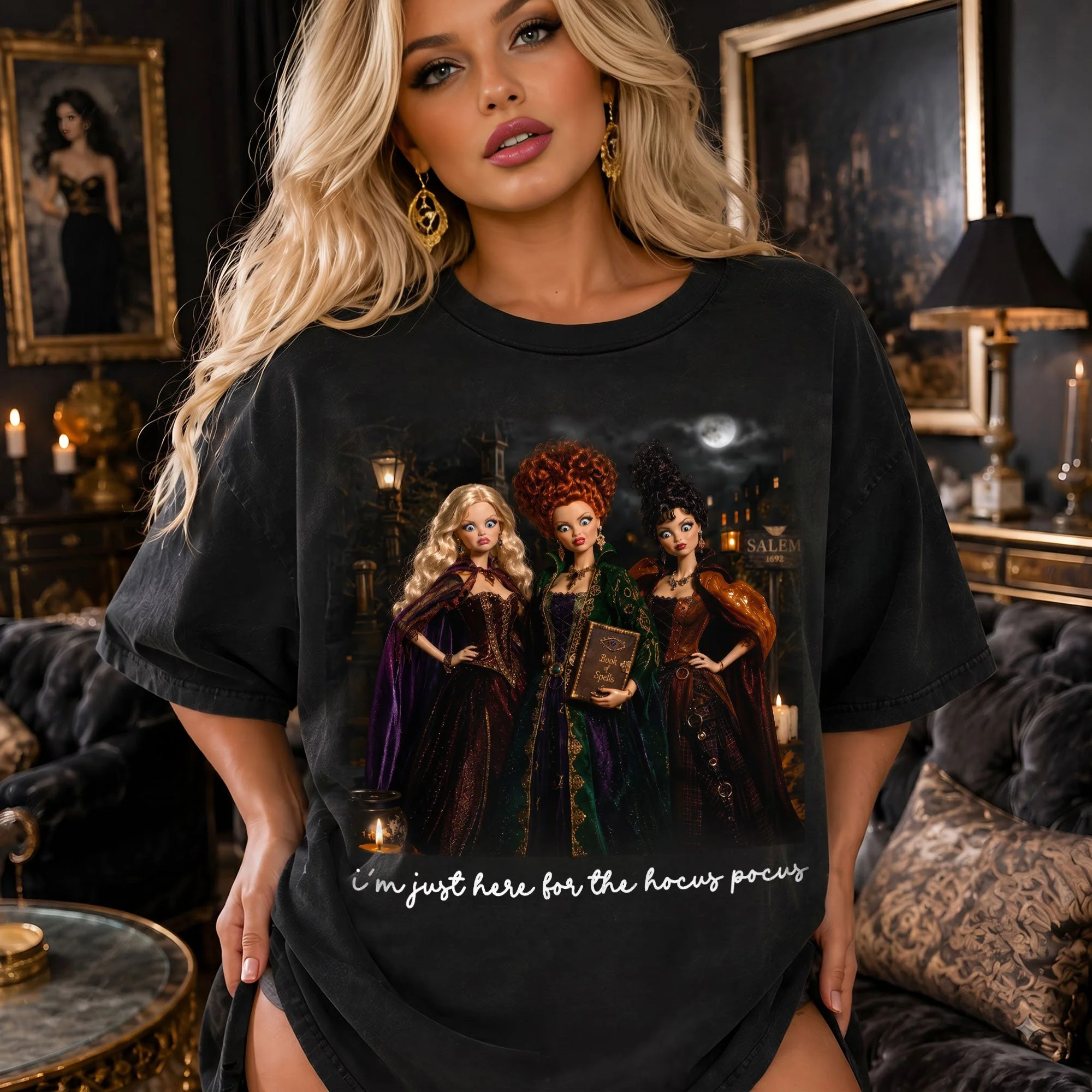 Funny Witch Halloween Costume T-Shirt Gift for Her Cotton Apparel GradoCreations