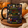 Personalized Black Halloween Mug with Spooky Artwork for Family Mug GradoCreations
